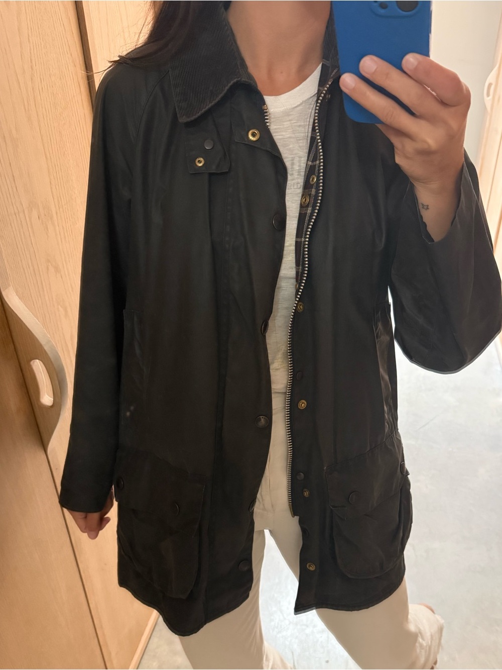 Barbour Black Military Field Jacket with Patch Pockets